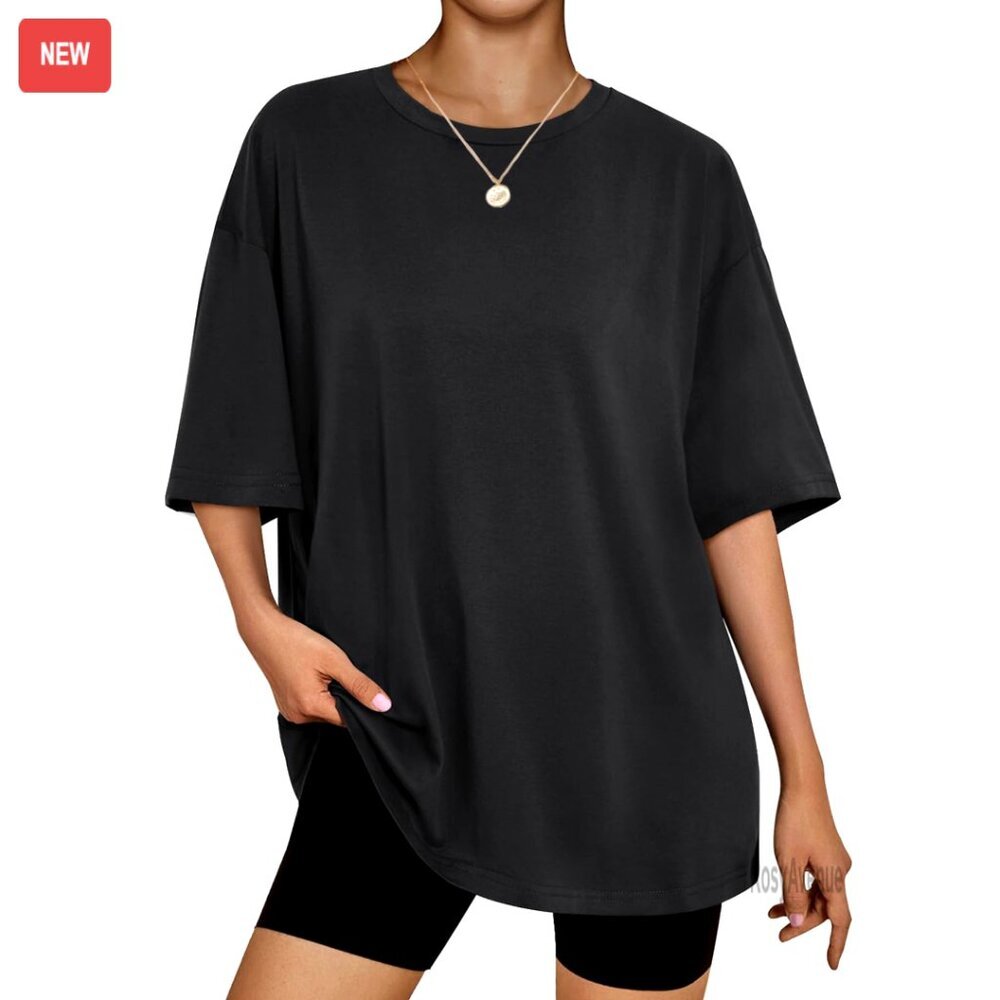 Oversized Cotton T-Shirt Plus Size Summer Casual Gym Workout Tee